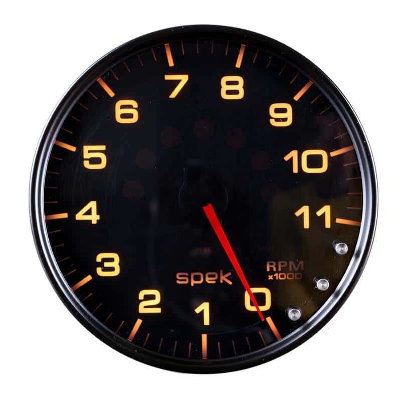 AutoMeter — Autometer Spek-Pro Gauge Tachometer 5in 11K Rpm W/Shift Light & Peak Mem Black/Smoke/Black
GA 5" 11KRPM BSB SPK - view 7