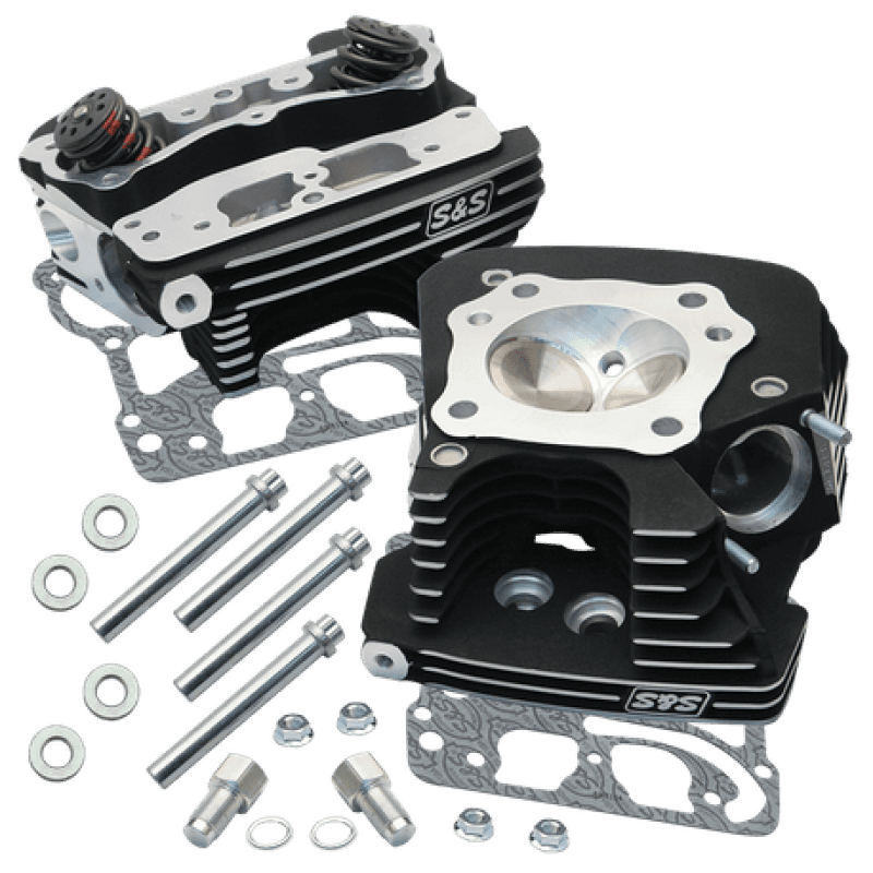 S&S Cycle — S&S Cycle 99-05 BT Super Stock 89cc Cylinder Head Kit - Black Wrinkle - view 2