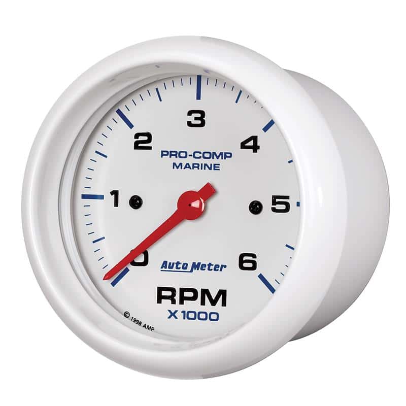 AutoMeter — Autometer Marine White Ultra-Lite Gauge 3-3/8in Tachometer 6K RPM
3.4" TACH 6KRPM MW - view 3
