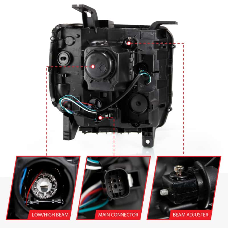ANZO — ANZO 2016-2019 GMC Sierra 1500 Projector Headlight Plank Style Black w/ Sequential Amber Signal
Head Light Set
HdLtSet - view 5