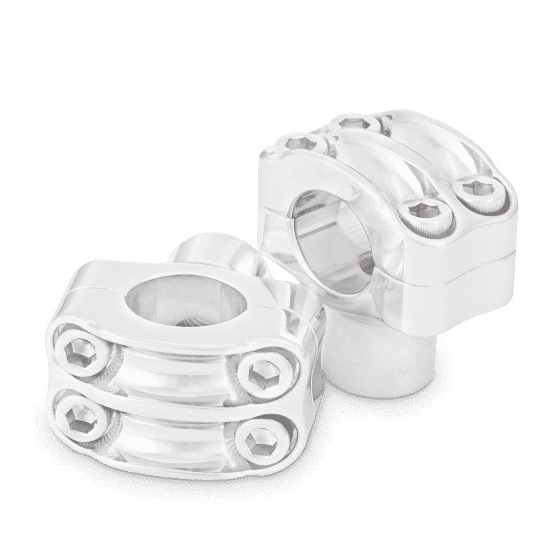 Burly Brand — Burly Brand Reaper Riser Clamp 1-1/2in Tall for 1-1/4in Bar, Set - Chrome - view 2