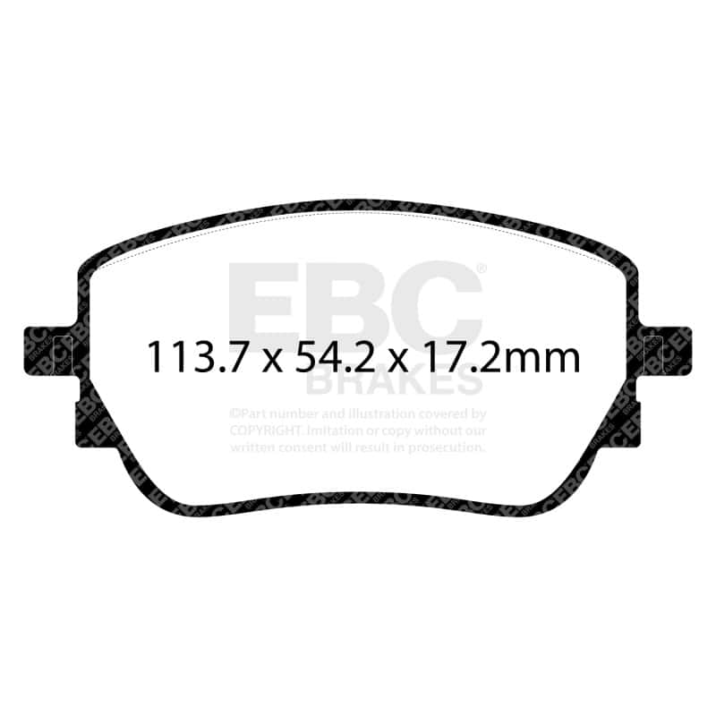 EBC — EBC 2019+ Mercedes-Benz A220 Sedan (V177) 2.0T Redstuff Rear Brake Pads
Disc Brake Pad - view 5