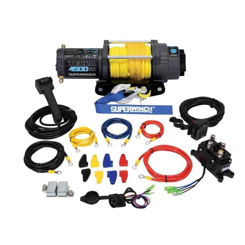 Superwinch — Superwinch 4500 LBS 12V DC 1/4in x 50ft Synthetic Rope Terra 4500SR Winch - Gray Wrinkle - view 6