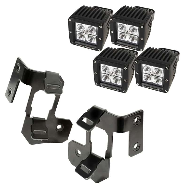 Rugged Ridge — Rugged Ridge 07-18 Jeep Wrangler JK Semi-Gloss Black Square A-Pillar LED Light Mount Kit
OFFROAD_LIGHTING
OrdRacingLampKt - view 1