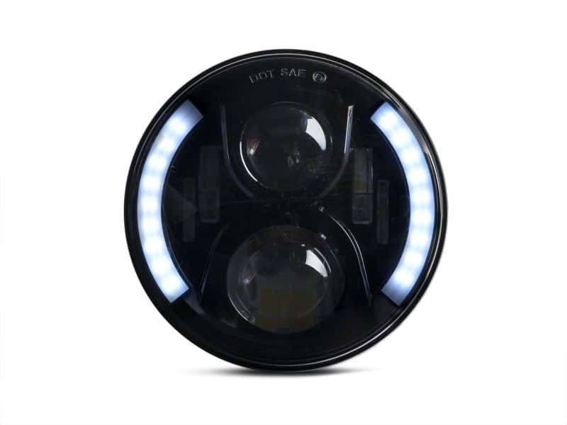 Raxiom — Raxiom 97-18 Jeep Wrangler TJ & JK 6-LED Headlights w/ Partial Halo- Blk Housing (Clear Lens)
Headlights - view 5
