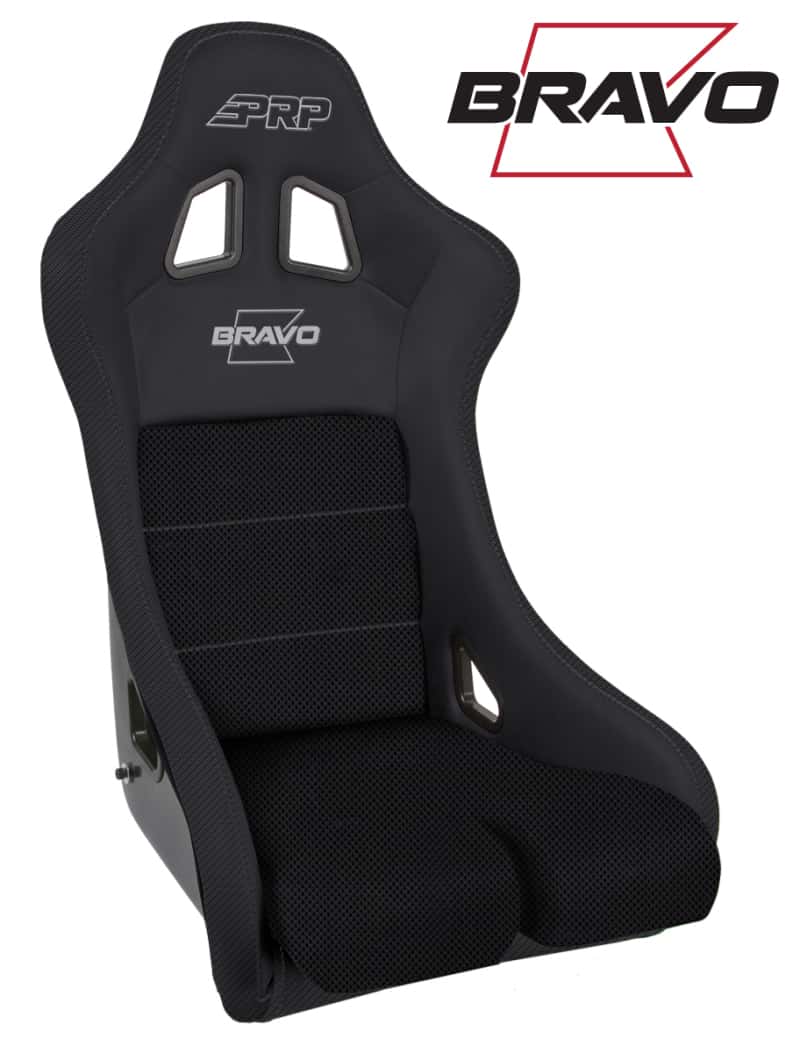 PRP Seats — PRP Bravo Composite Seat- Black (PRP Silver Outline/Bravo Silver- Black Stitching) - view 1