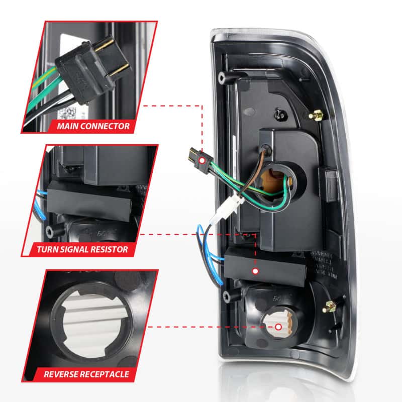ANZO — ANZO 1997-2003 Ford F-150 LED Tail Lights w/ Light Bar Black Housing Clear Lens
Tail Light Set - view 5