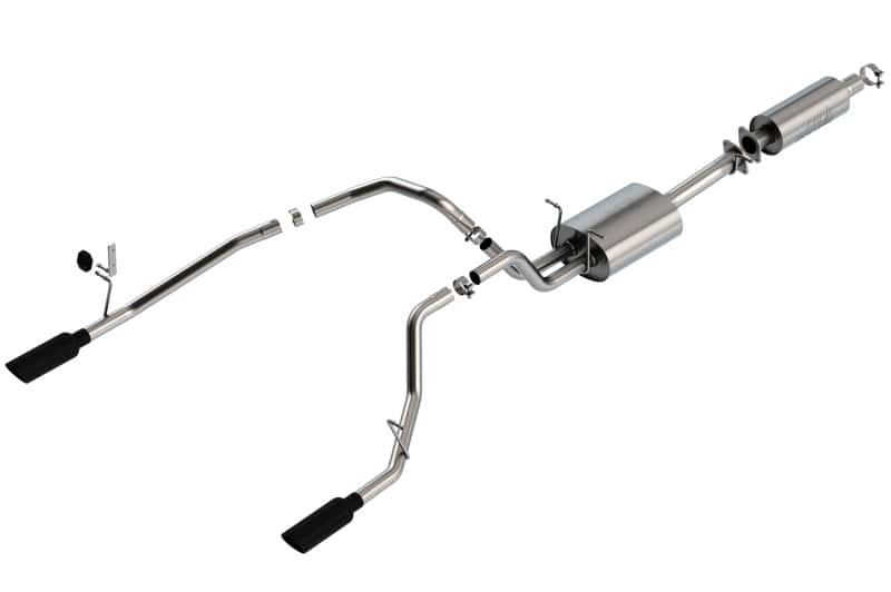 Borla — Borla 19-22 RAM 1500 3.6L V6 4DR 140.5/144.6/153.5 WB 2.25in S-Type Cat-Back - Black Chrome Tip
Cat-Back System - view 1