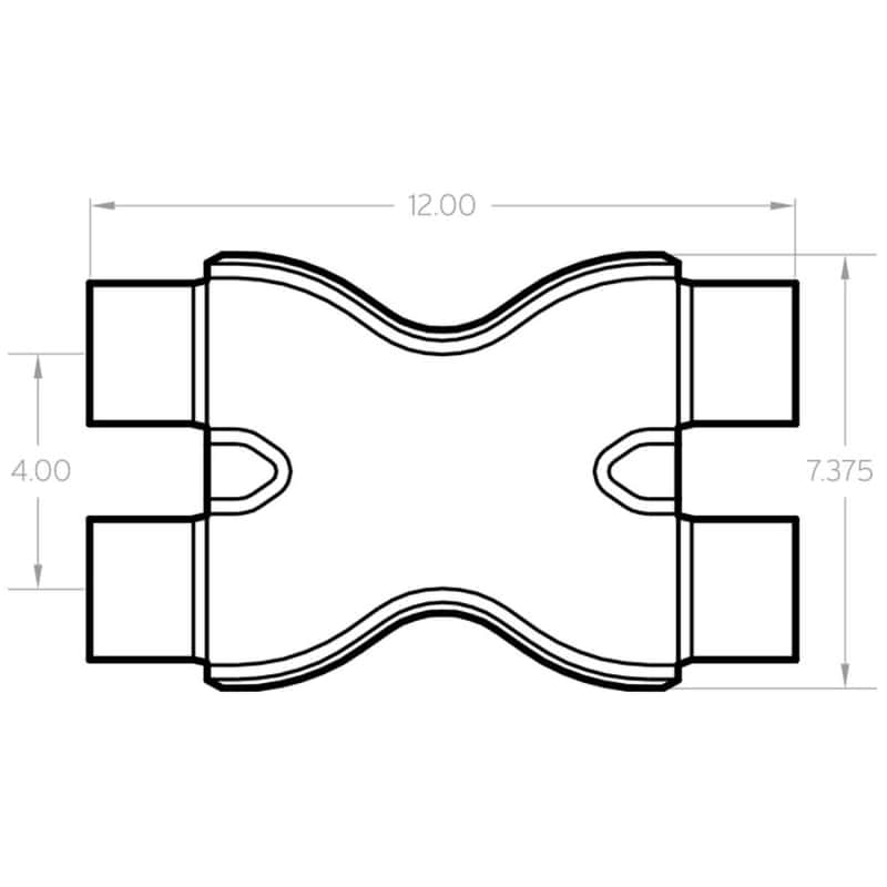 Magnaflow — MagnaFlow Smooth Trans X 2.25/2.25 X 12 SS
Exhaust Pipe - view 3