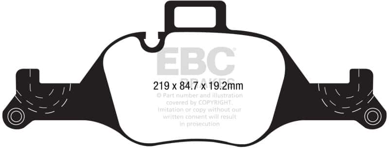 EBC — EBC 2017+ BMW 530 G30 Redstuff Front Brake Pads
Disc Brake Pad - view 1