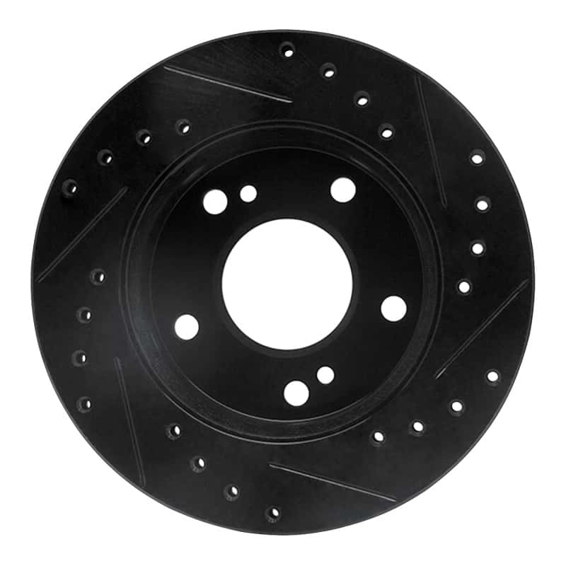 R1 Concepts — R1 94-96 Nissan 240SX Front Left Drilled & Slotted Black Brake Rotor
R1 Brake Rotor Drill - view 5
