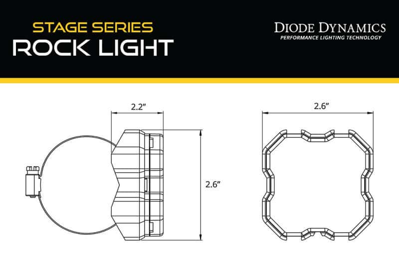 Diode Dynamics — Diode Dynamics Stage Series Rock Light Tube Mount Adapter Kit (one) - view 4