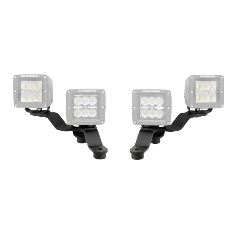 Go Rhino — Go Rhino 18-20 Jeep Wrangler JL/JLU/Gladiator JT Light Mount - Two 3in Cubes Offset
WS Cowl Mount - view 1