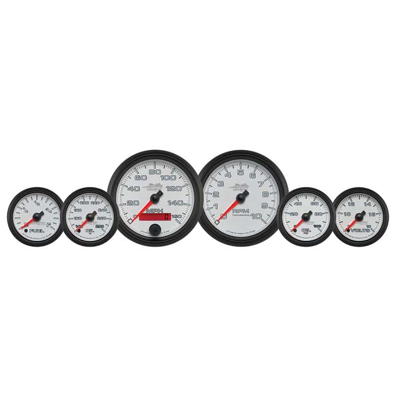 AutoMeter — Autometer Pro-Cycle Gauge Kit 6 Pc. Kit 3 3/8in & 2 1/16in Bagger White
GA 6PC KIT BAG PCPH2 - view 2