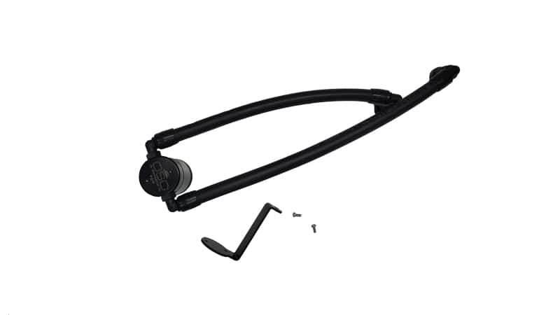 J&L — J&L 24-25 Ford Ranger 2.7L EcoBoost PCV Side Black Anodized
Oil Separator - view 1