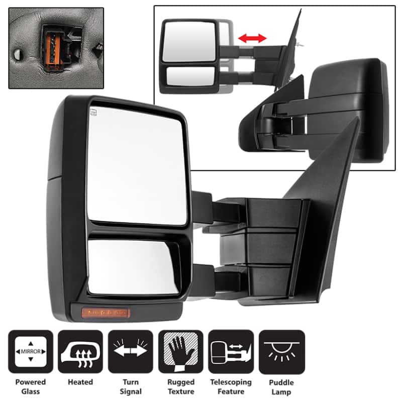 SPYDER — xTune Ford F150 07-14 Power Heated Amber LED Signal Telescoping Mirror Left MIR-FF15007S-PWH-AM-L
Door Mirror Set - view 2