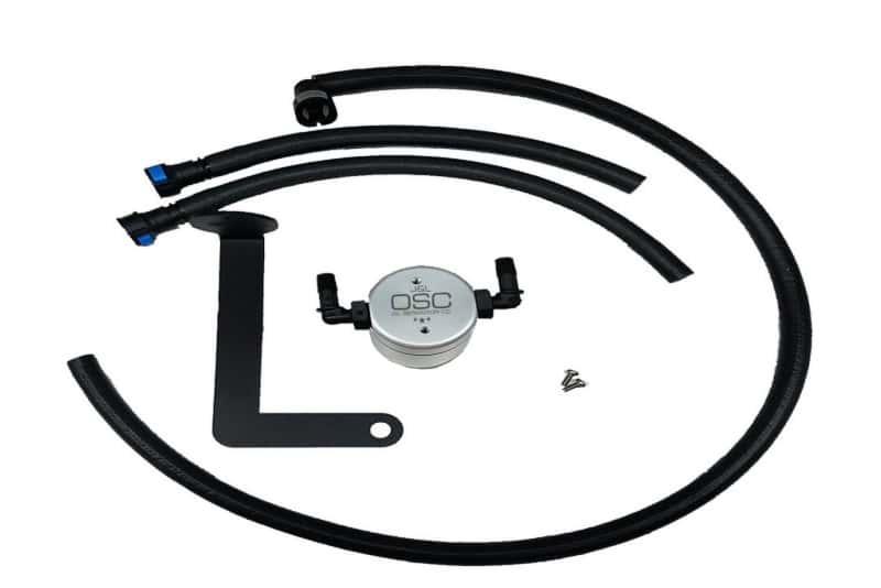 J&L — J&L 10-15 Chevrolet Camaro LS3 6.2L Passenger Side Oil Separator 3.0 - Clear Anodized
Oil Separator - view 1
