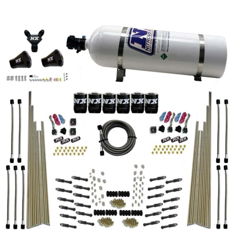 Nitrous Express — Nitrous Express 8 Cyl Dry Direct Port Three Stage 6 Solenoids Nitrous Kit (200-600HP) w/15lb Bottle
Injection System Kit
N2OSys - view 1