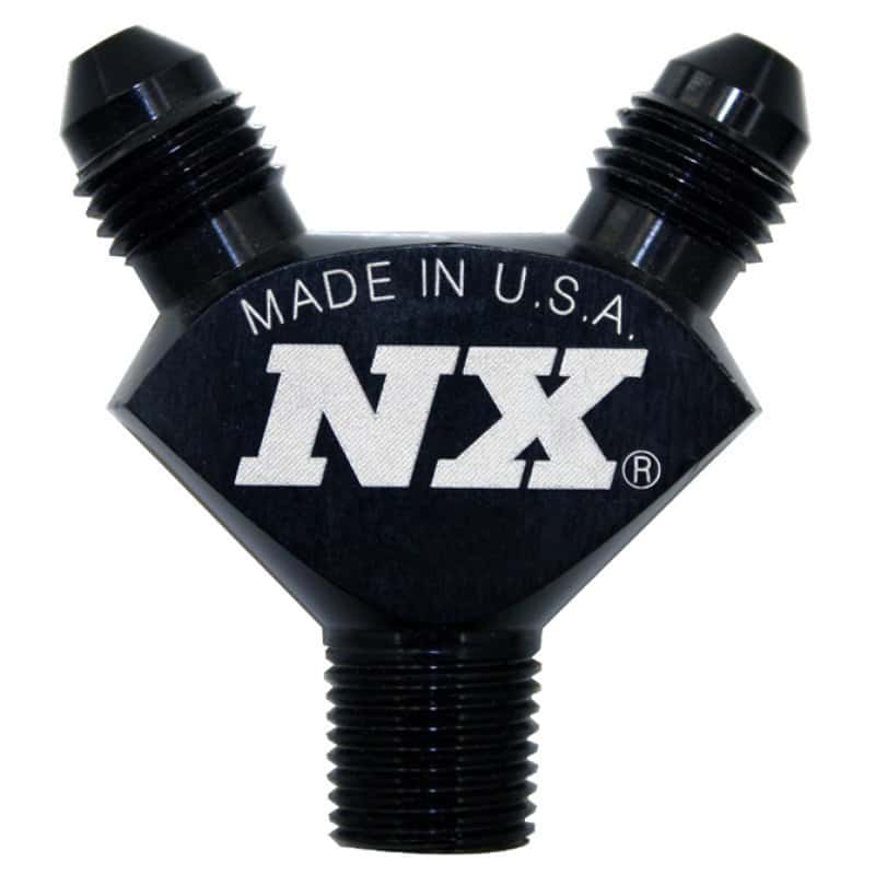 Nitrous Express — Nitrous Express 1/8NPT x 3AN x 3AN Billet Pure-Flo Y Fitting - Black
Pure-Flo Y Fitting
AdptFitting - view 1