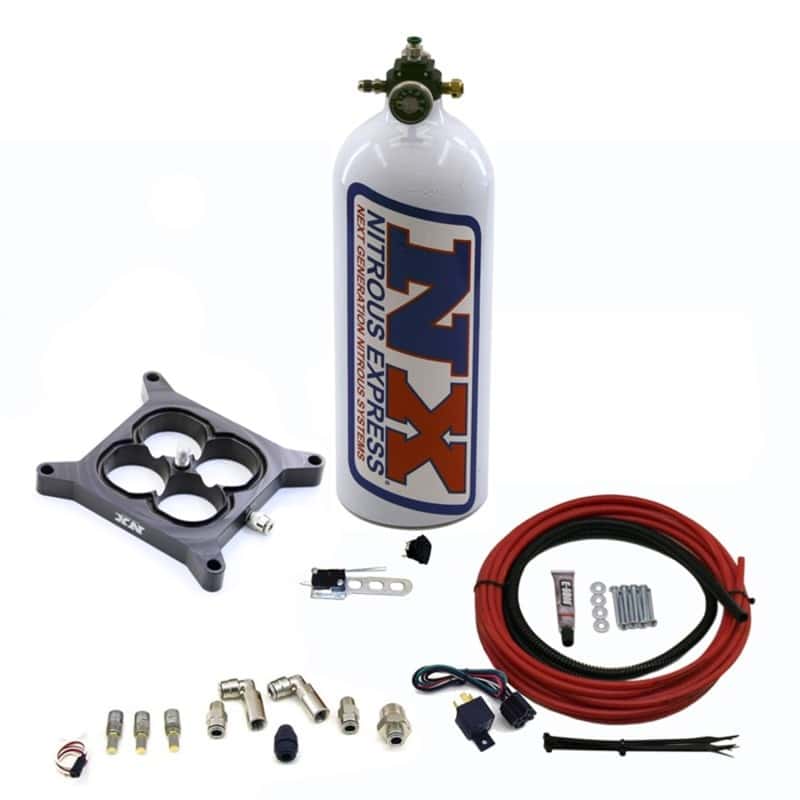 Nitrous Express — Nitrous Express Pumpless Water Injection 4150 Carburetor Plate
Water / Meth System
Wtr/MethInjSystm - view 1