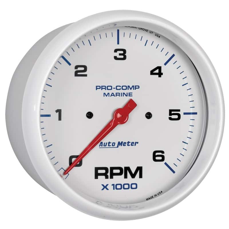 AutoMeter — Autometer Marine White Ultra-Lite 5in In-Dash Tachometer 0-6K RPM
GA 5" TACH 6KRPM MW - view 6