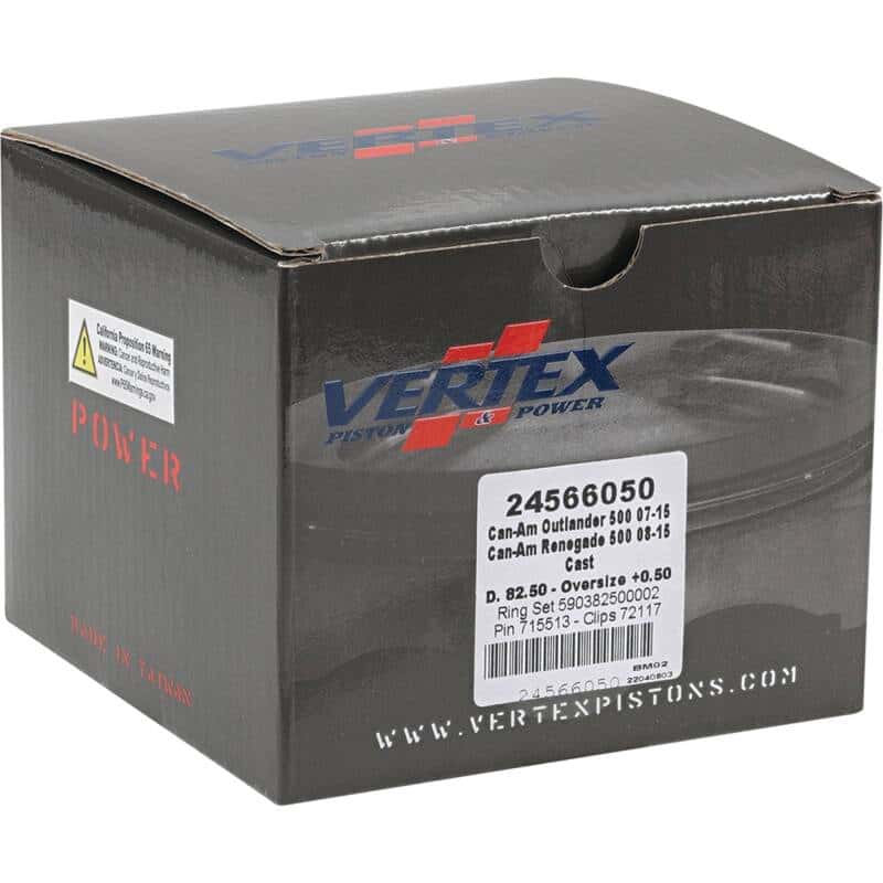 Vertex Pistons — Vertex Piston 07-15 Can-Am Outlander 500 4x4 500cc +0.50mm Oversized Cast Replica Piston Kit - view 5