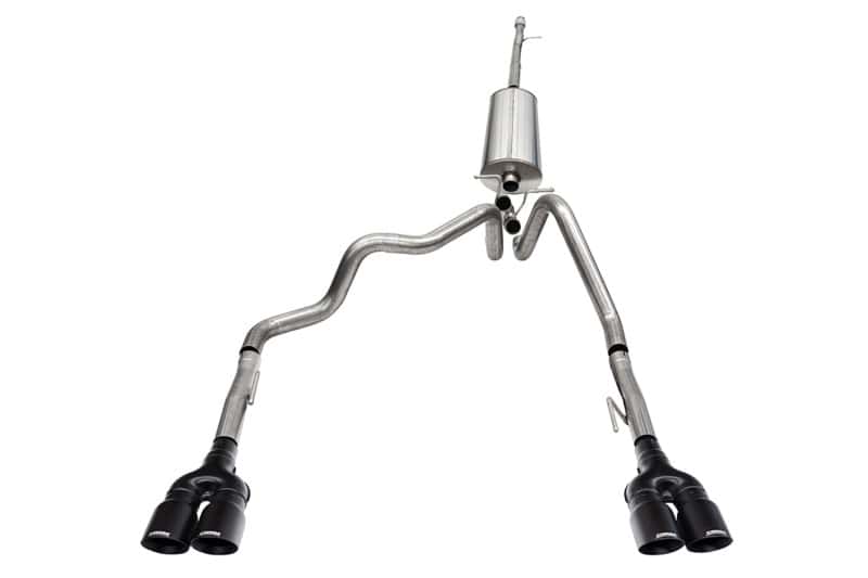 CORSA Performance — Corsa 19-23 GMC Sierra 1500 Cat-Back Dual Rear Exit with Twin 4in Black Powder Coat Pro-Series Tips
Exhaust - view 2