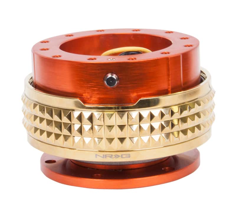 NRG — NRG Quick Release Kit - Pyramid Edition - Orange Body / Chrome Gold Pyramid Ring - view 2