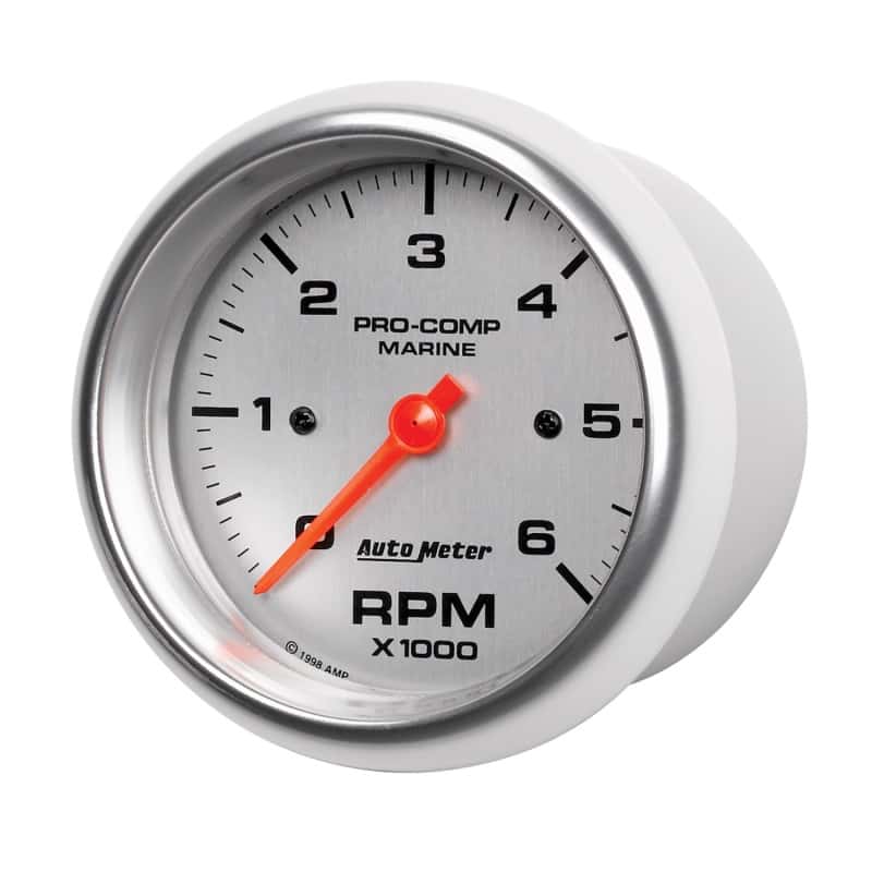 AutoMeter — Autometer Marine Silver Ultra-Lite Gauge 3-3/8in Tachometer 6K RPM
3.4" TACH 6KRPM MS - view 5