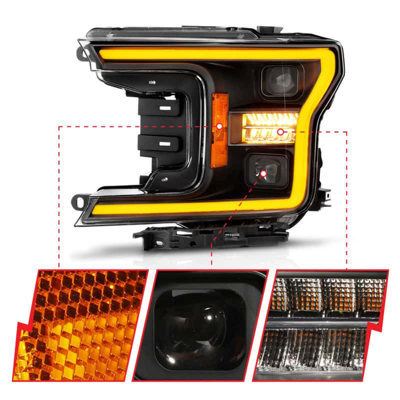 ANZO — ANZO 18-20 Ford F-150 (w/o Fctry LED) Full LED Proj Headlights w/Light Bar Swtchbk Seq. Black w/Init
Head Light Set
HdLtSet - view 9