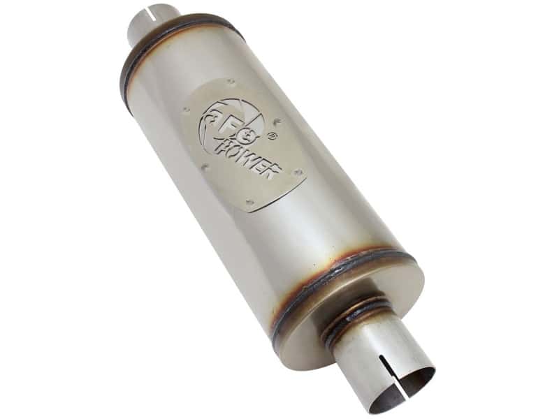 aFe — aFe MACH Force-Xp 409 SS Muffler 2-1/2in Center/Center 14in L X 6in Dia - Round Body
MACH ForceXp Muffler - view 4