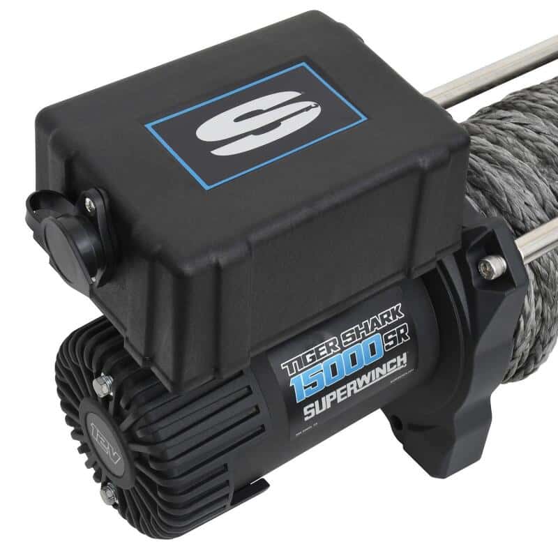Superwinch — Superwinch 15000 LBS 12V DC 15/32in x 78ft Synthetic Rope Tiger Shark 15000SR Winch - view 19