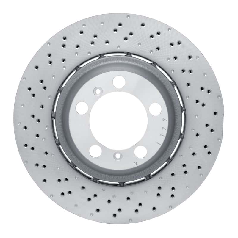 DFC — DFC 13-19 Porsche 911 Left Rear Drilled Hi-Carbon Alloy Geomet Coated Rotor
DFC Brake Rotor - view 1