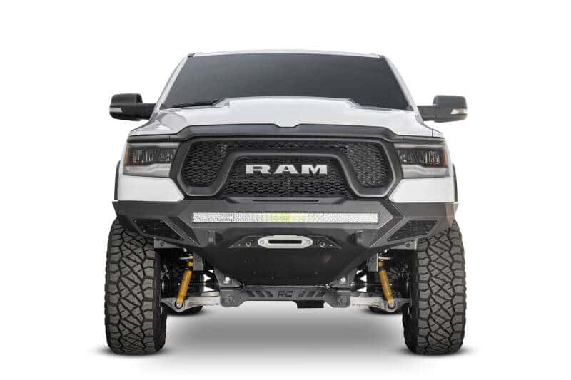 Addictive Desert Designs — Addictive Desert Designs 2019 Ram Rebel 1500 Stealth Fighter Fr Bumper w/Winch&Parking Sensor Mounts
Bumper- Front
Bumpers - view 11