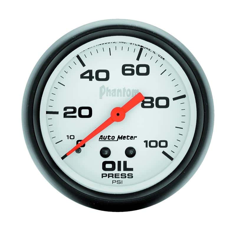 AutoMeter — Autometer Phantom 66.7mm 0-100 PSI Mechanical Oil Pressure Gauge
2-5/8" OIL PRESS, 0- - view 2