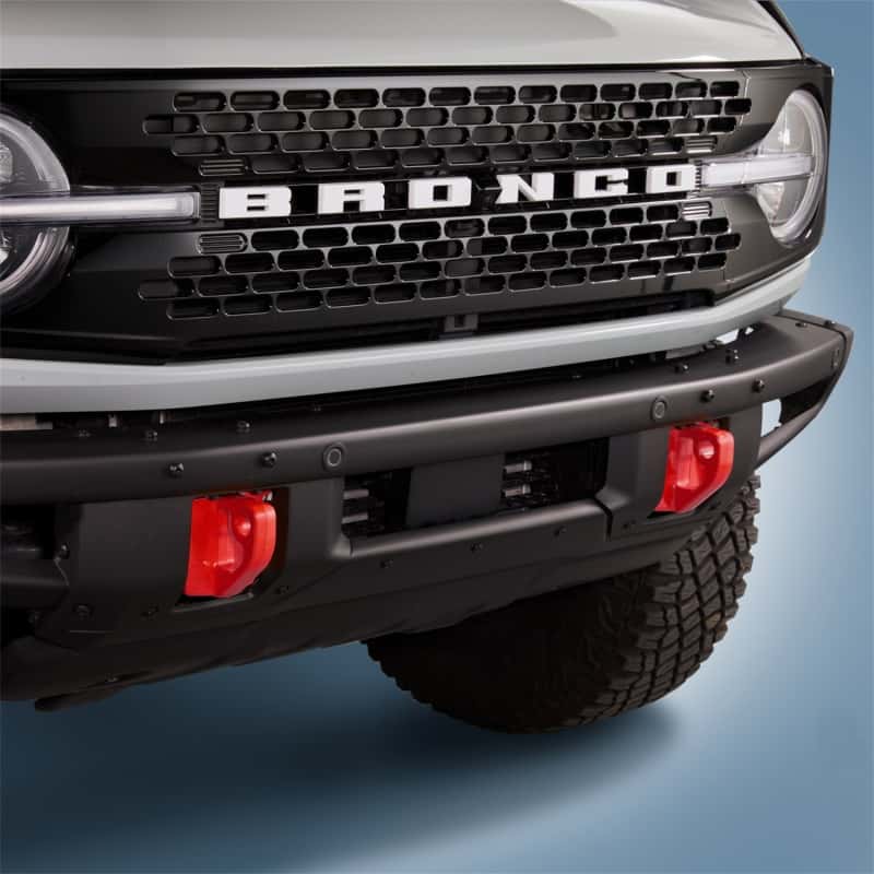 Ford Racing — Ford Racing 2021+ Bronco Front Bumper Tow Hooks - Red (Pair) - view 5