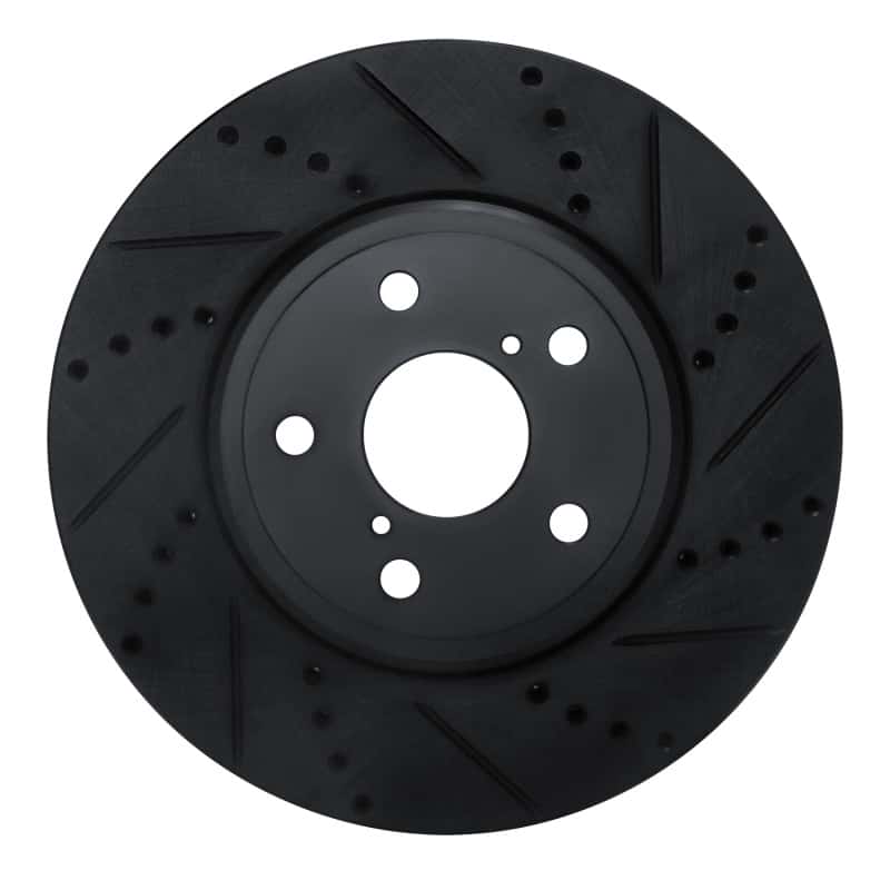 R1 Concepts — R1 01-06 Lexus LS430 Front Right Drilled & Slotted Black Brake Rotor
R1 Brake Rotor Drill - view 1