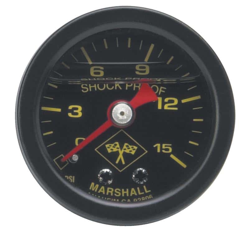 Russell — Russell Performance 15 psi fuel pressure gauge black face and case (Liquid-filled) - view 3