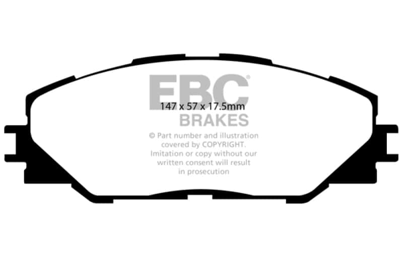 EBC — EBC 09-10 Pontiac Vibe 2.4 2WD Redstuff Front Brake Pads
Disc Brake Pad - view 1