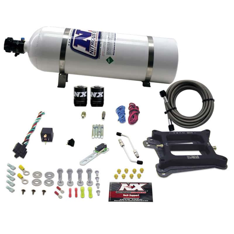 Nitrous Express — Nitrous Express 4150 4-BBL/Gasoline Nitrous Kit (100-500HP) w/15lb Bottle
Injection System Kit
N2OSys - view 2
