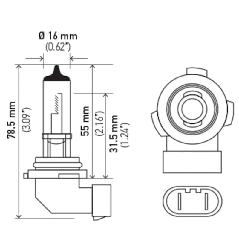 Hella — Hella Bulb H10/9145 12V 45W Py20D T4
H10 Halogen Bulb - view 4
