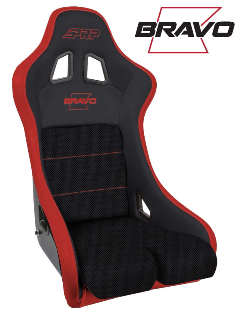 PRP Seats — PRP Bravo Composite Seat- Black/Red (PRP Red Outline/Bravo Red- Red Stitching) - view 1