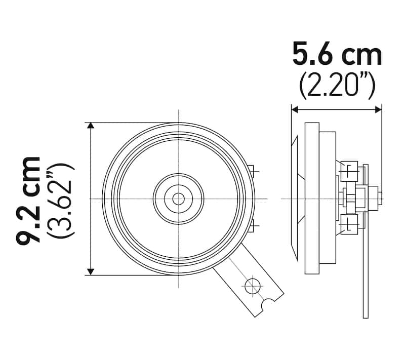 Hella — Hella Horn Bl Blk Disc Ht 92Mm 12V Univ - view 11