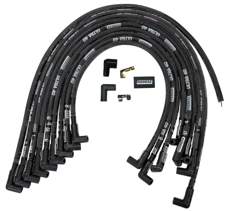 Moroso — Moroso Chevrolet Big Block Ignition Wire Set - Ultra 40 - Sleeved - HEI - Crab Cap - 90 Degree - Blk - view 2