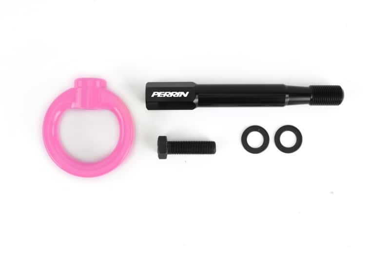Perrin Performance — PERRIN 08-14 Subaru WRX/STI (Hatchback) Tow Hook Kit (Rear) - Hyper Pink - view 4