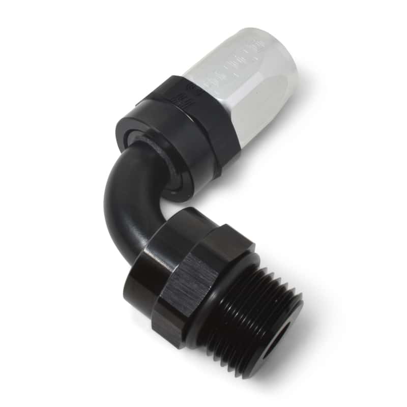 Russell — Russell Performance Swivel Hose End Assy #10 AN Male SAE Port to #8 Hose 90 Deg Clr/Blk Anodized
Hose Fitting - view 6