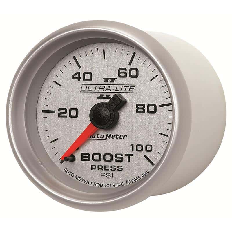AutoMeter — Autometer Ultra-Lite II 52mm 0-100 PSI Mechanical Boost Gauge
2-1/16" BOOST, 0-100 - view 3