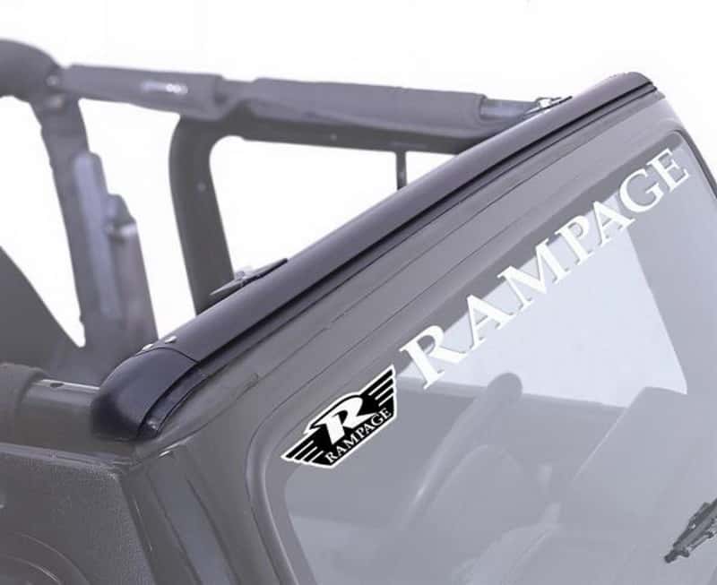 Rampage — Rampage 1997-2006 Jeep Wrangler(TJ) Windshield Channel - Black - view 2