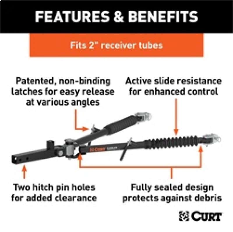 RockJock — RockJock Curt Rambler Steel RV Tow Bar 7500lbs 2in Shank - view 2