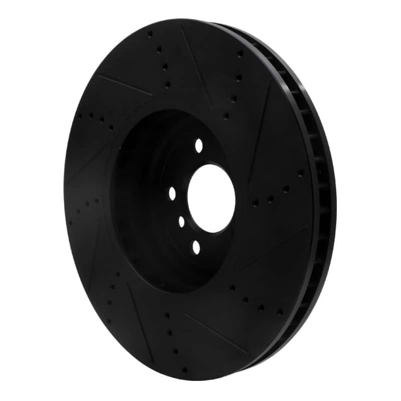 R1 Concepts — R1 2009-2017 BMW 550I GT xDrive Left Front Drilled & Slotted Black Brake Rotor
R1 Brake Rotor Drill - view 4